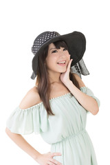 Beautiful asian young woman with hat