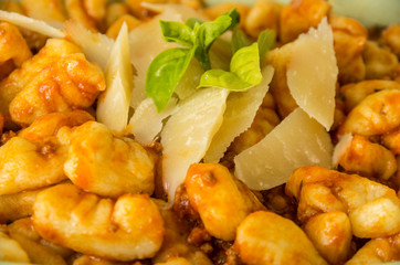 Original italian gnocchi,close up view