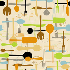Cutlery seamless pattern background