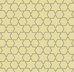 Yellow and Gray Hexagon Patterned Textured Fabric Background
