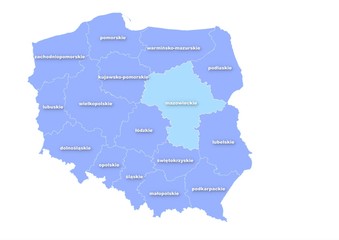Fototapeta premium Administracyjna mapa polski