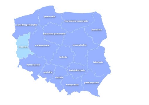 Fototapeta Administracyjna mapa polski