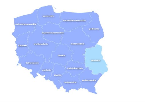 Fototapeta Administracyjna mapa polski
