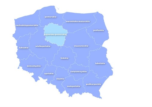 Fototapeta Administracyjna mapa polski