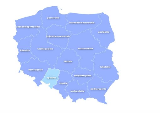 Fototapeta Administracyjna mapa polski