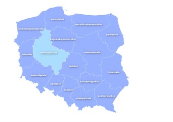 Obraz premium Administracyjna mapa polski