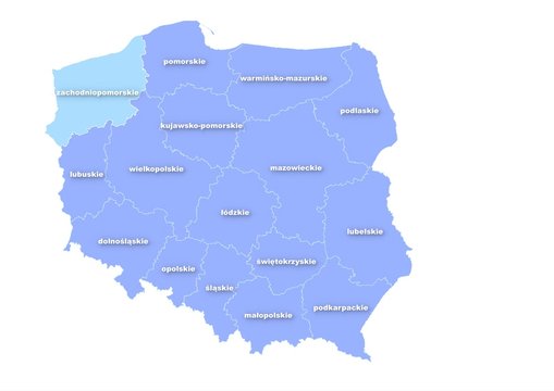 Fototapeta Administracyjna mapa polski