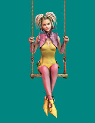 On the Swing 3d CG CA