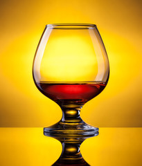 glass with cognac