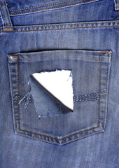 Leaky back pocket of jeans