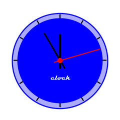 Blue clock face - vector illustration.