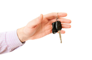 The masculine hand with car key