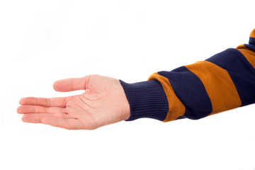 Open hand against white background