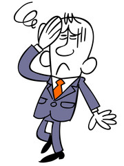 めまいをおこすサラリーマン