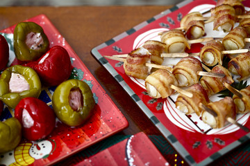 Christmas platters with appetizer