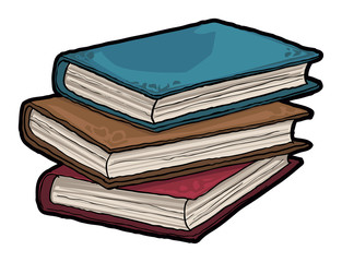 Stack of books, vector illustration