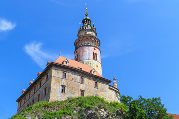 Fototapeta na wymiar Cesky Krumlov / Krumau castle and tower, UNESCO World Heritage S