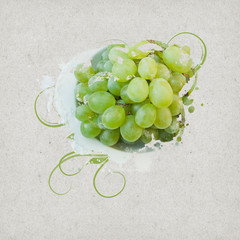 Vintage Background Design with Grapes