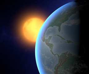 Mondo terra sole globo America spazio satellite