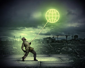 Stalker in gas mask