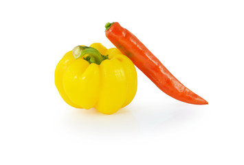 peppers isolated on white background