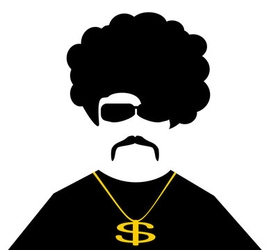 Cool Man With Gold Chain Necklace And Afro