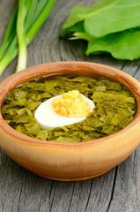 Sorrel soup with egg