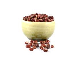 Red beans isolated on white background