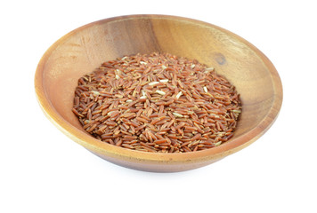 red rice on white background