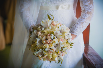 beautiful bouquet  in the the bride's hands