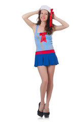 Travel attendant  isolated on the white