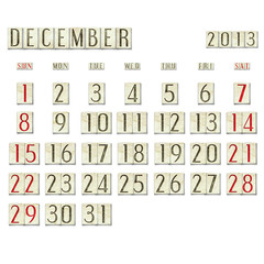 December 2013 - Calendar