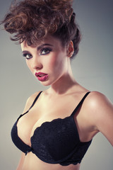 Fototapeta premium Tempting lady with large sexy lips
