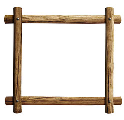 Obraz premium old wooden frame background isolated on white