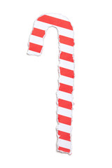 Red Candy Cane, Paper Tear, Christmas Ornaments