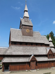 Fototapeta na wymiar Gustav-Adolf Stabkirche in Hahnenklee(Harz)