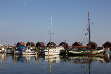 Fototapeta na wymiar Fisherman houses, Rodvig DK
