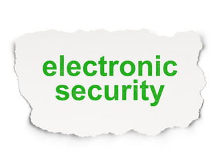 Protection concept: Electronic Security on Paper background