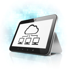Cloud computing concept: Cloud Network on tablet pc computer