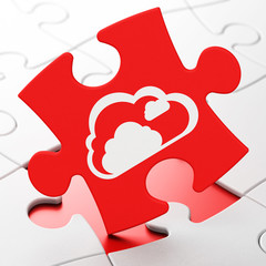 Cloud computing concept: Cloud on puzzle background