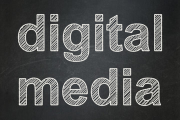 Marketing concept: Digital Media on chalkboard background