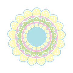 big openwork folk beautiful pastel napkin on white backround