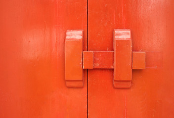 close-up of Traditional Thai style wooden latch