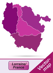 Grenzkarte von Lothringen mit Grenzen in Violett