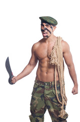 Soldier isolated on the white background