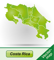 Costa-Rica mit Grenzen in Grün