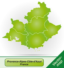 Fototapeta premium Provence-Alpes-Côte-d-Azur mit Grenzen in Grün
