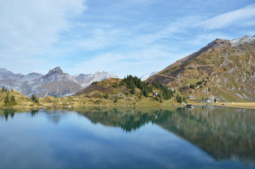 Naklejka na ściany i meble Beautiful Alpine lake. Switzerland