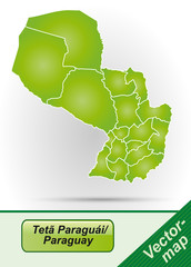 Paraguay mit Grenzen in Grün