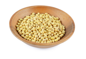 Soybeans on a white background.